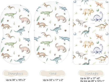 Bassinet Sheets for Baby Girls Boys 2 Pack, Fitted Baby Mattress Sheet for - Image 2