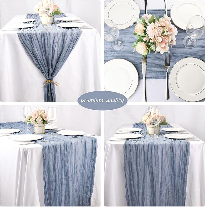 12 Pack 13Ft Cheesecloth Boho Gauze Table Runner - Image 5