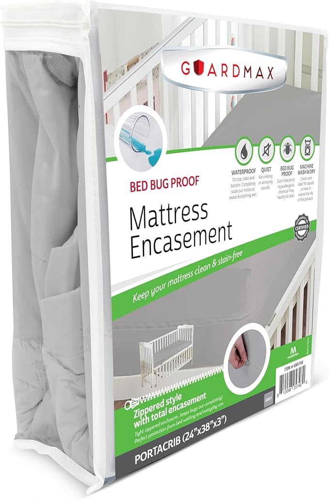 Guardmax Jersey Knitted Mini Crib Size Zippered Mattress Encasement by Guardmax