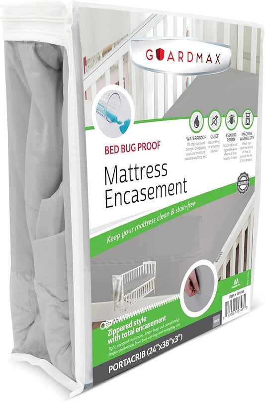 Guardmax Jersey Knitted Mini Crib Size Zippered Mattress Encasement by Guardmax