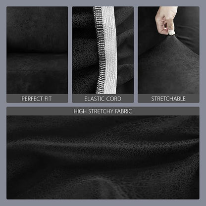 molasofa Leather Like Stretch Futon Slipcover Armless Futon Bed Sofa Cover - Image 4