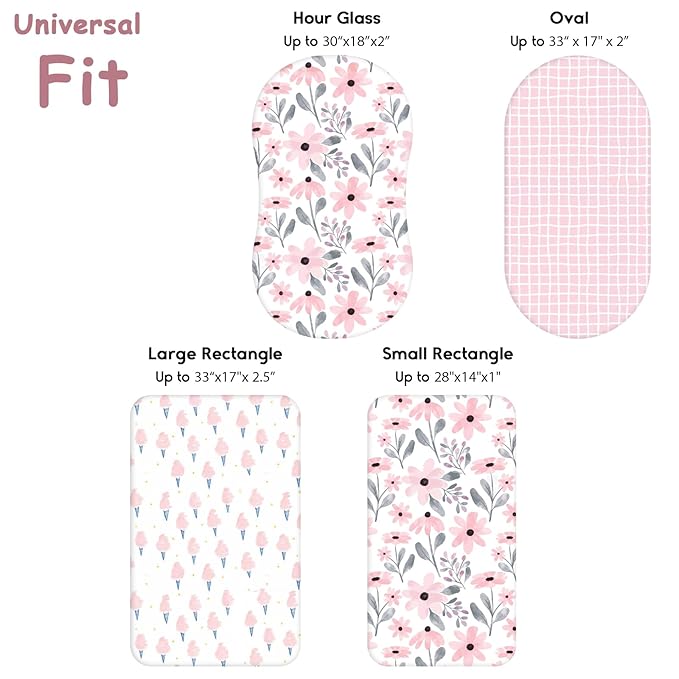 Yoofoss Bassinet Sheets for Baby, Baby Delight, Angelbliss, Soft Breathable - Image 3
