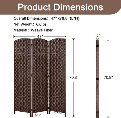 rhf room divider panel,partition room dividers,3panel privacy screen,brown, close-up detail