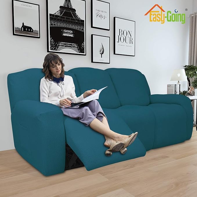 Easy-Going 8 Pieces Recliner Sofa Stretch Sofa Slipcover Sofa Cover Furniture - Image 2