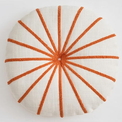 S_SSOY Round Pumpkin Throw Pillows 16", Colorful Striped Cushions Floor Pillows - Image 2