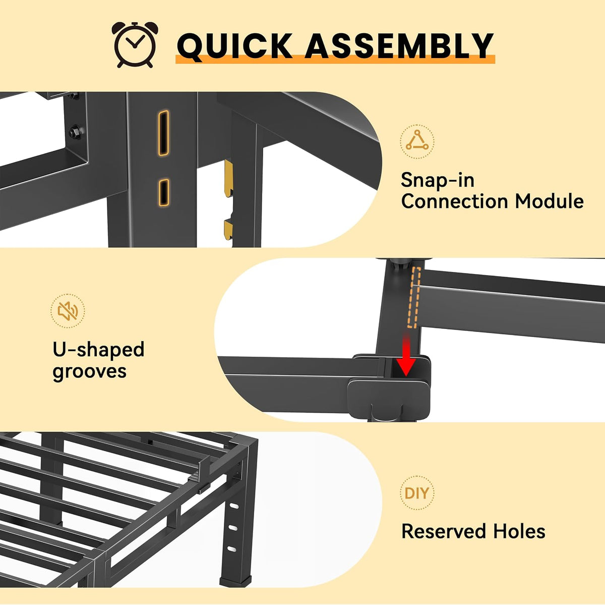 king size bed frame,18 inch metal heavy duty on a desk or shelf