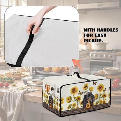 Dachshund Dog Sunflower Butterfly Print Microwave Oven Dust Cover Dustproof - Image 5