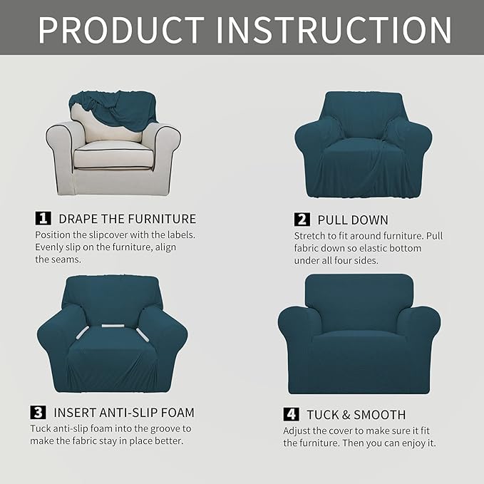 Easy-Going Stretch Oversized Chair Sofa Slipcover 1-Piece Couch Sofa Cover - Image 6