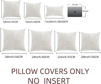 Fancy Homi 2 Packs Cream White Decorative Throw Pillow Covers 20x20 Inch - Image 7