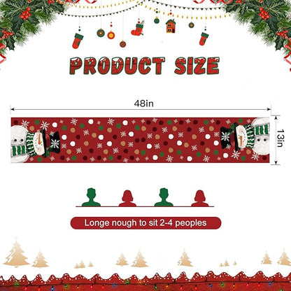 OTOSTAR Snowman Snowflake Christmas Table Runner, Xmas Seasonal Winter Holiday - Image 5