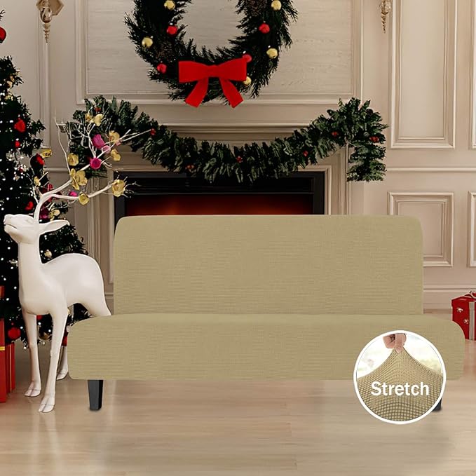 Easy-Going Stretch Futon Slipcover Armless Futon Bed Cover Furniture Protector - Image 2