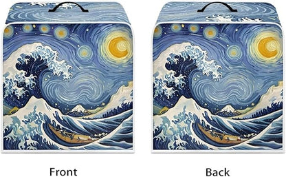 Starry Night Great Wave Print Coffee Maker Covers - Image 2