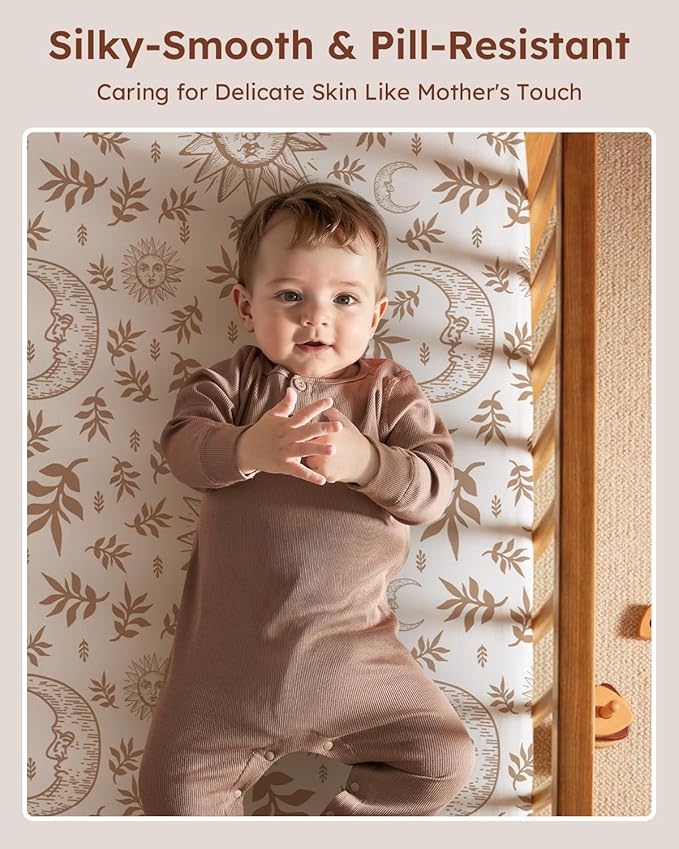 Pack and Play Sheets Fitted 3 Pack, Mini Crib Sheets - Image 2