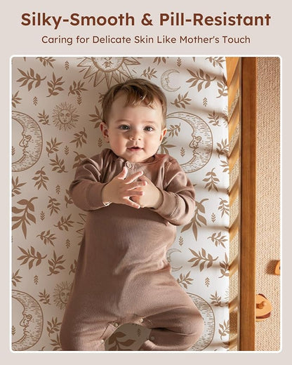 Pack and Play Sheets Fitted 3 Pack, Mini Crib Sheets - Image 2