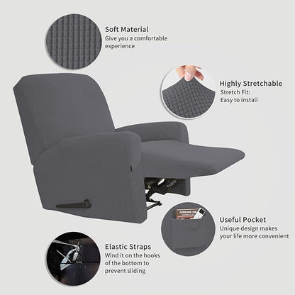 Easy-Going Recliner Stretch Sofa Slipcover Sofa Cover 4-Pieces Furniture - Image 3