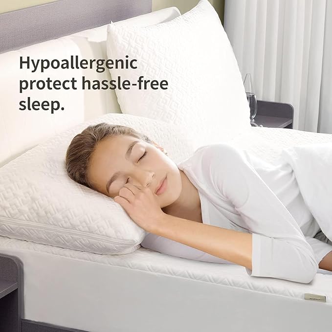 CoolShields Pillow Protector Queen – Waterproof Zippered Pillow Covers - Image 5