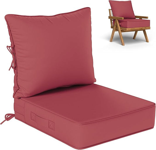 Outdoor Seat Cushion Set 22 L × 24 W × 5 H Inch Waterproof & Fade Resistant by VisitheKimunukStore