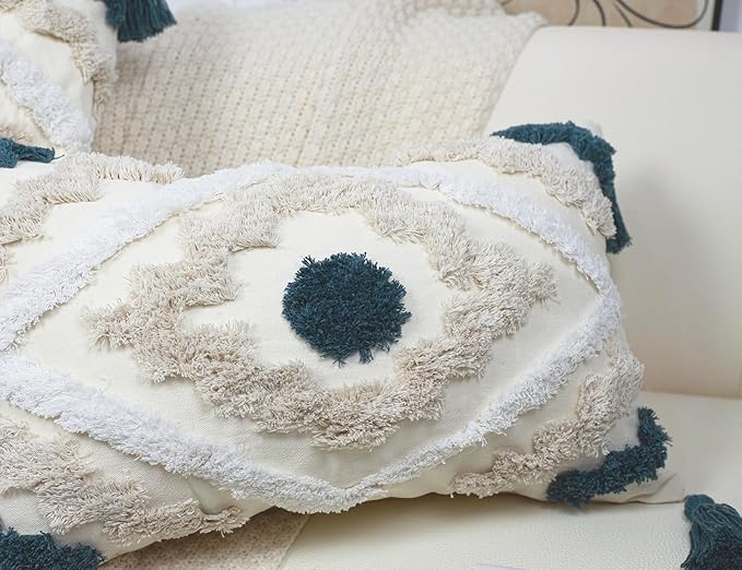 Decorative Farmhouse Throw Pillow Covers 20 x 20, Modern Neutral Couch Pillow - Image 4