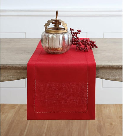 Solino Home Linen Red Table Runner 108 Inches Long by SolinoHome