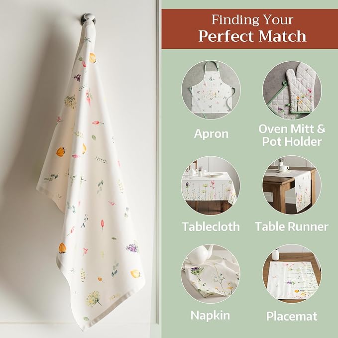 Maison d' Hermine Kitchen Towels Set of 2 100% Cotton 27.50" x 20" Reusable - Image 5