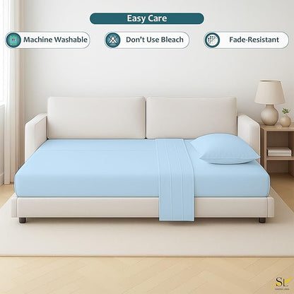 Luxury Queen Sleeper Sofa Bed Sheet Set, 100% Egyptian Cotton, 338 Thread Count - Image 6