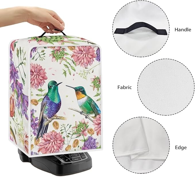 Mumeson Hummingbird Floral Coffee Maker Cover Washable Coffee Machine Cover - Image 4
