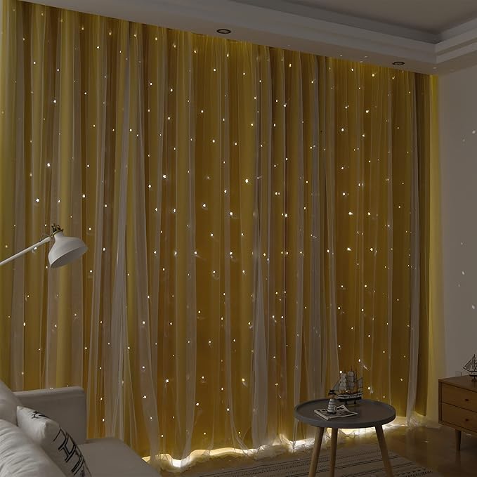 Kinryb 84 Inch Long Star Cut-Out Blackout Curtains Decorative Mix and Match - Image 3