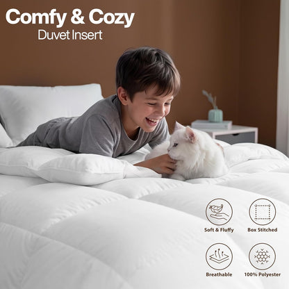 utopia bedding full size comforter, duvet insert, white, package contents