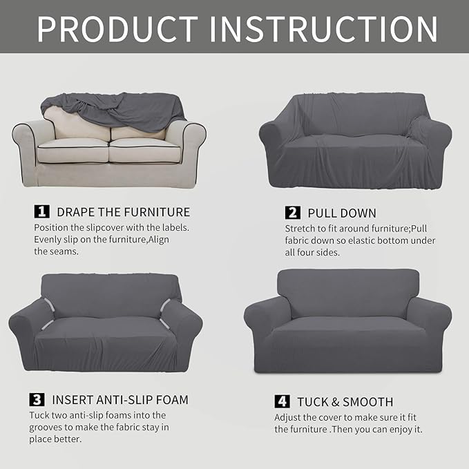 Easy-Going Stretch Oversized Sofa Slipcover 1-Piece Sofa Cover Furniture - Image 5
