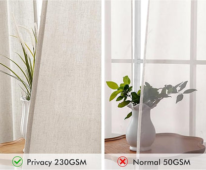 MIULEE Non-See-Through Privacy Linen Curtains 2 Panels, Light Filtering Window - Image 4