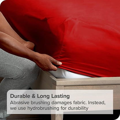 Bare Home 2-Pack Fitted Bottom Sheets Split King - Image 6
