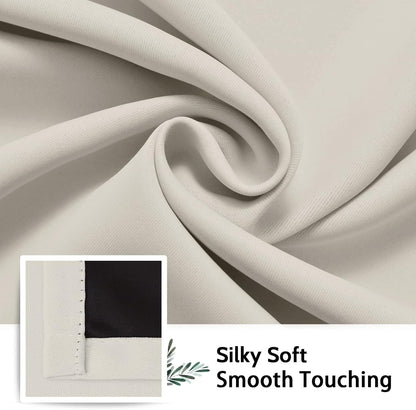 simplehome cream 100% blackout curtains room darkening living on a desk or shelf