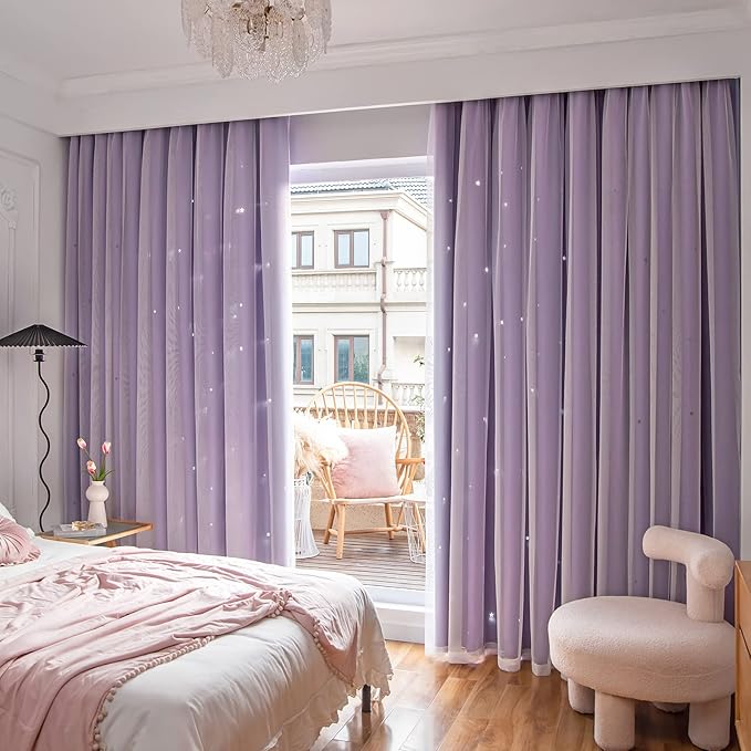 Stars Double Layer Blackout Curtains - Image 2