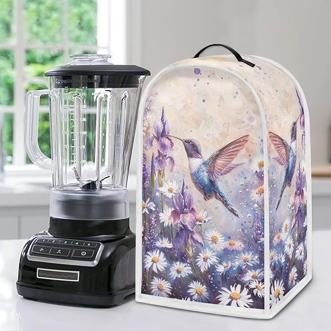 Talayituse Hummingbird Daisy Lavender Print Blender Dust Cover, Fingerprint - Image 5