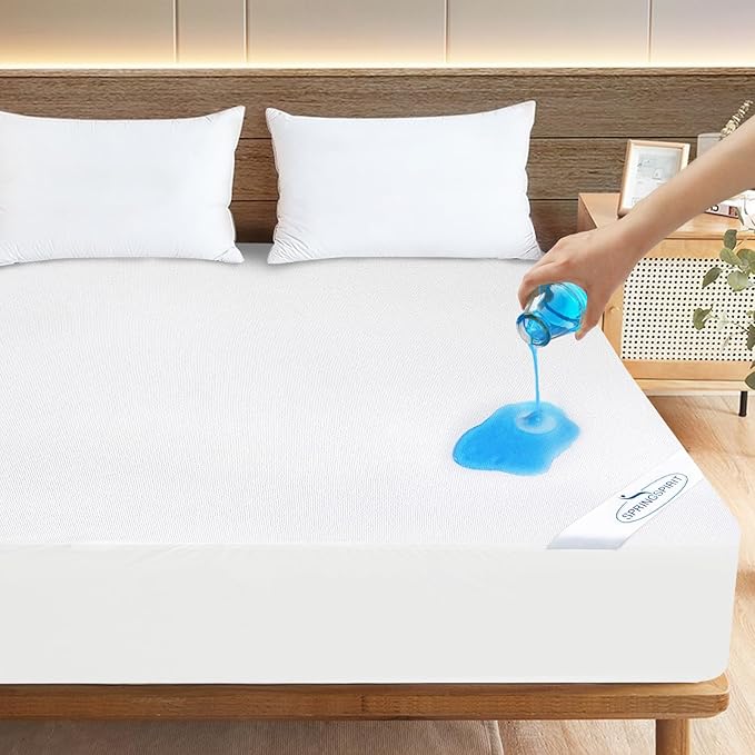 Full Extra Long Mattress Protector 100% Waterproof Full XL Sheets Fitted up to by SpringspiritBedding