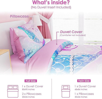 SANDJEST Mermaid Duvet Cover Sets Full Size - Image 2