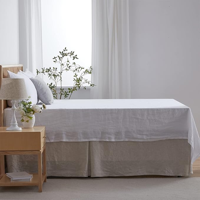 Simple&Opulence Premium Linen Bed Skirt Basic Style 18 inch Tailored Drop Dust - Image 6