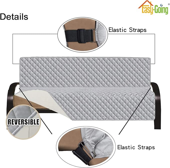 Easy-Going Futon Sofa Slipcover Reversible Sofa Cover Armless Futon Cover - Image 3