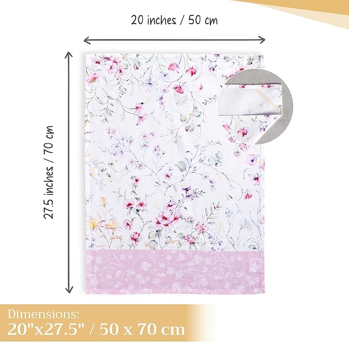 Maison d' Hermine Kitchen Towels Set of 3 100% Cotton 27.50" x 20" Reusable - Image 4
