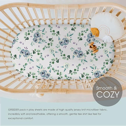 Stretchy Ultra Soft Fitted Bassinet Sheet Set 2 Pack, Universal Cradle Sheet Set - Image 3