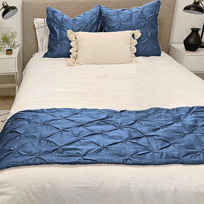 Bed Runner Set - 100% Pure Cotton 800 Thread Count - Luxury 1 Pinch Pleated Bed - Image 2