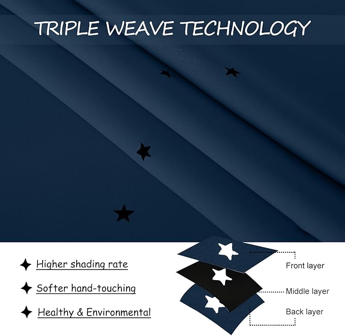 NICETOWN Star Blackout Curtains - Image 4