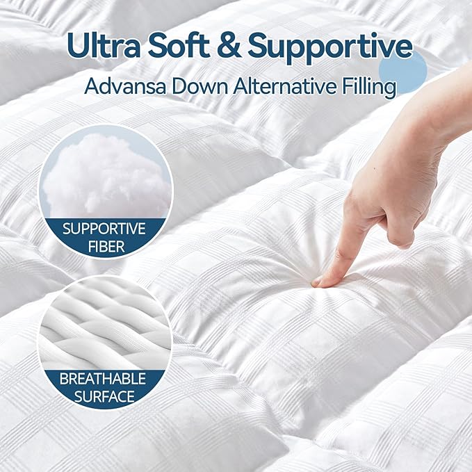 ABENE Mattress Topper for Back Pain Relief, Extra Thick Mattress Pad Pillowtop - Image 5