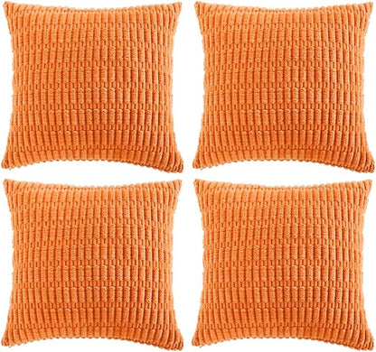 Fancy Homi 4 Packs Orange Fall Decorative Throw Pillow Covers 22x22 Inch by Fancy+Homi