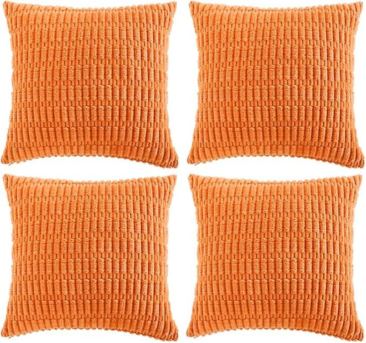 Fancy Homi 4 Packs Orange Fall Decorative Throw Pillow Covers 20x20 Inch by Fancy+Homi