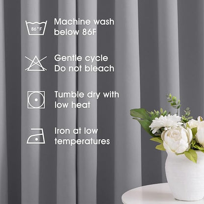 HOMEIDEAS Light Grey Kitchen Blackout Short Curtain Panels - Image 7