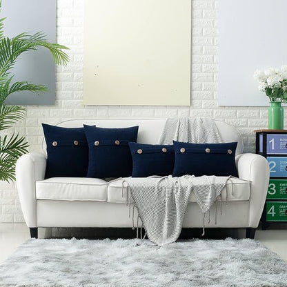 HWY 50 Navy Blue Decorative Rectangle Throw Pillow Covers Set Cushion Cases - Image 6
