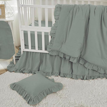 Brandream Boho Bohemian Girl Baby Nursery Crib Bed Skirt Dust Ruffle - Image 4