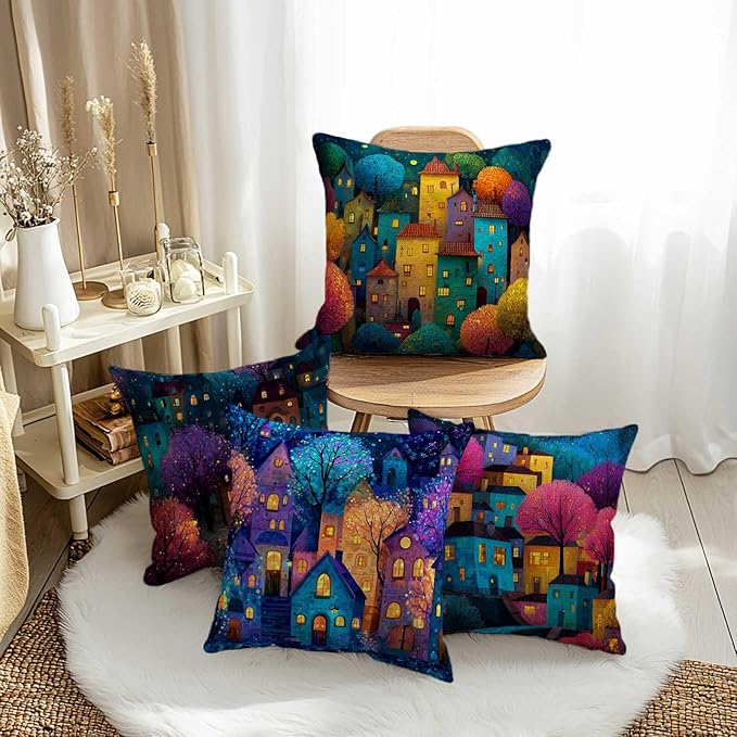 Throw Pillow Covers for Living Room | 18x18 Set of 4 Decorative Cushion Covers - Image 3