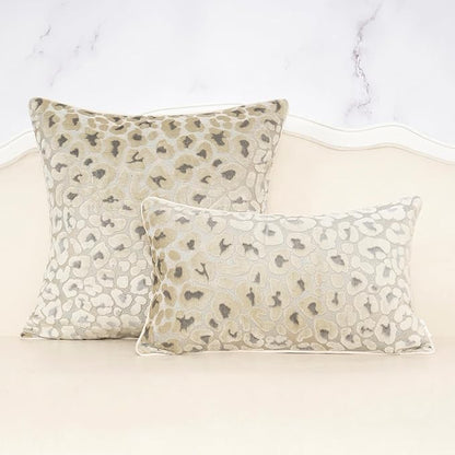 Alerfa Beige Floral Throw Pillow Cover 20 x 20 Inch Cut Velvet Sqaure Luxury - Image 3